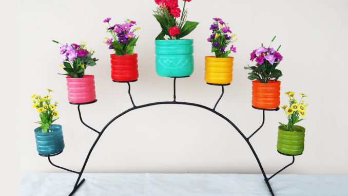 Recycle Plastic Bottles For Making Rainbow Flower Pots For Your Balcony And Garden