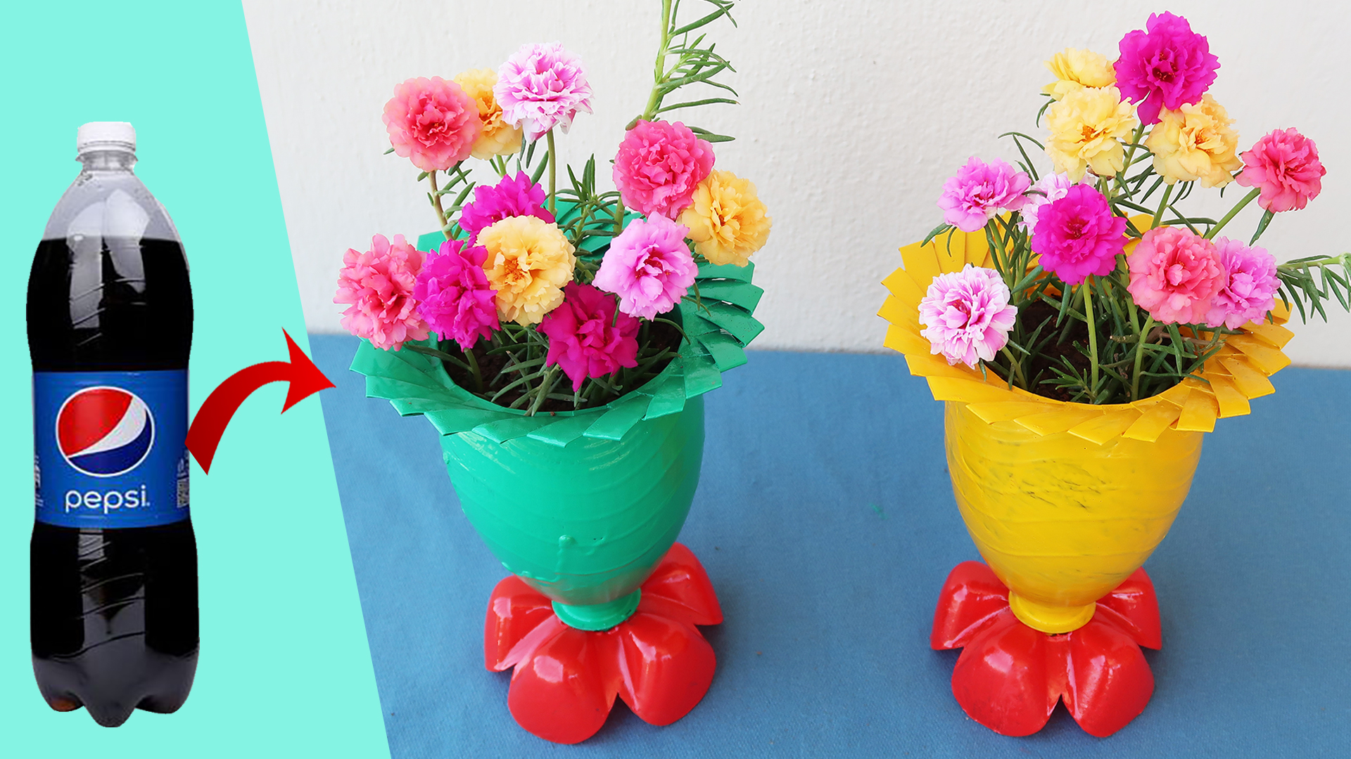 Make Beautiful Flower Pots From Recycled Plastic Bottles (4)