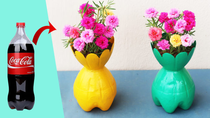 Recycling Plastic Bottles Make Beautiful Colorful Flower Pots