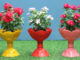 Creative Pots, Recycling Plastic bottle Make Beautiful Colorful Flower Pots