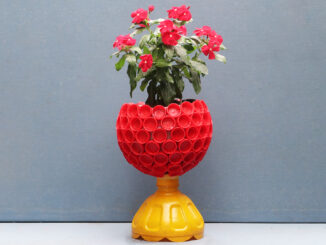 Recycle Plastic Bottle Caps And Plastic Balls To Make A Beautiful Garden Potted Plant