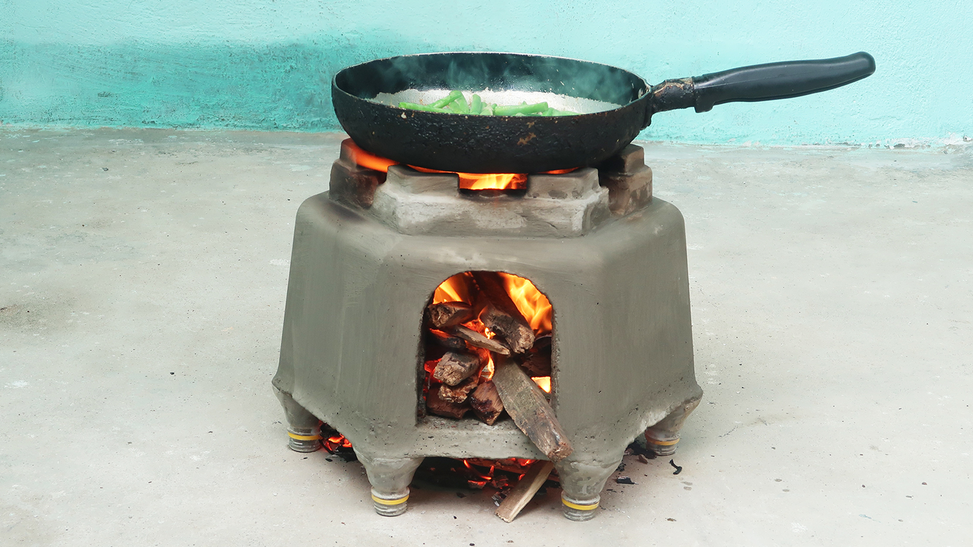 Creative Rocket Stove From Cement And Flower Pots | Self-Made Wood Stove Saves Firewood