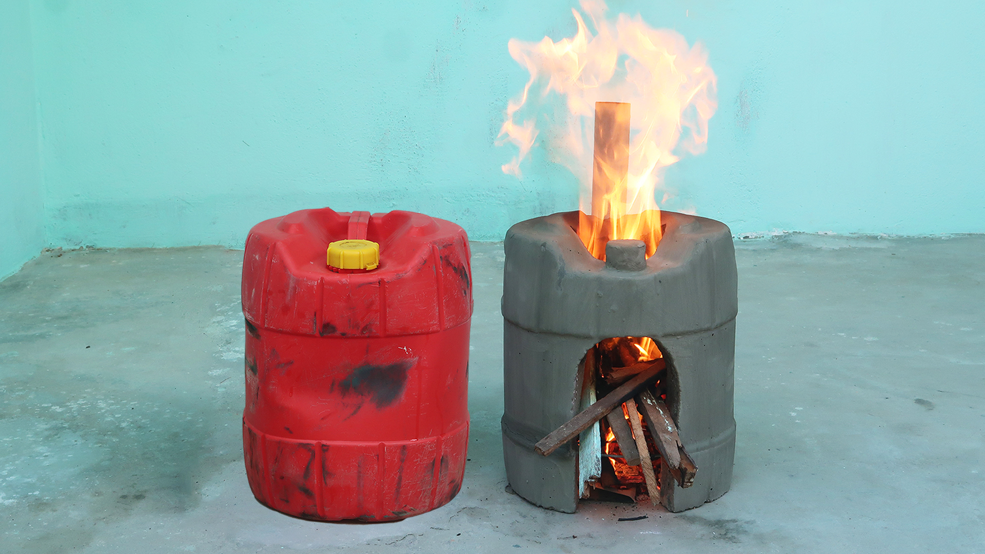 Creative Wood Stove Ideas From Plastic Container | DIY Smoke Free Cement Stoves