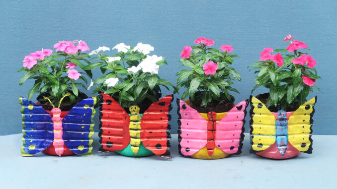 Beautiful Colorful Butterfly Flower Pots Ideas For A Garden