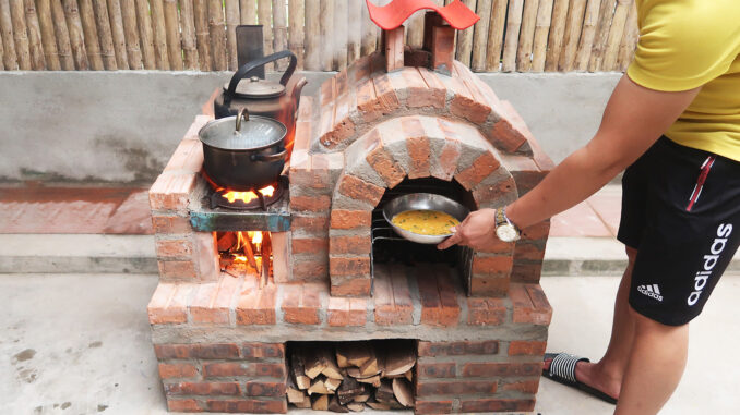 Creative Outdoor Wood Stove | Cement And Brick Ideas